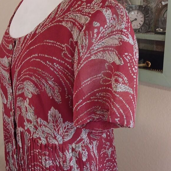Vintage Liz Claiborne Pleated Maxi Dress - Picture 5 of 10